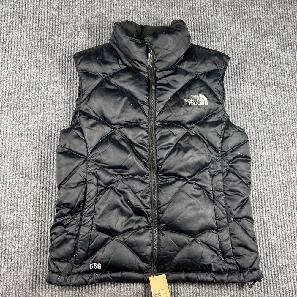The North Face Vest Womens XS 550 Down Puffer Black Quilted Full Zip Aconcagua